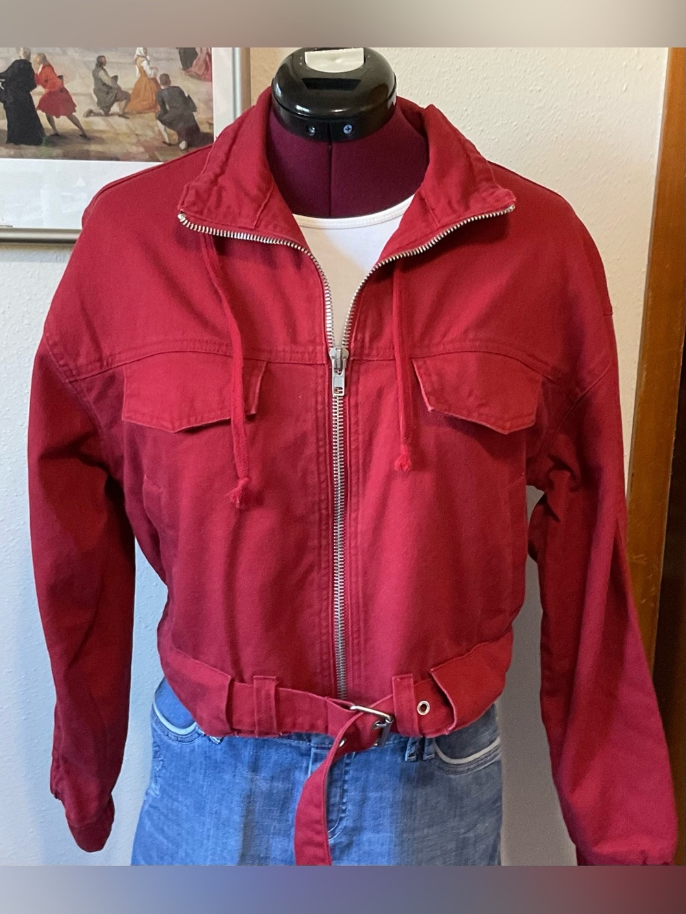 Women’s Zip-Front Utility Jacket with Belt